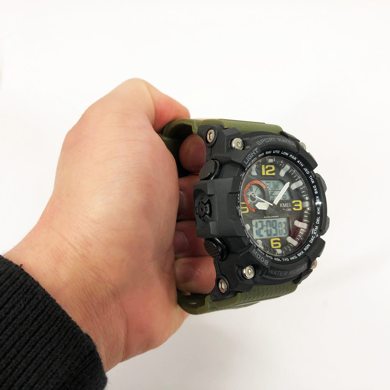 Брендові чоловічі годинники SKMEI 1283AG ARMY GREEN, Водостійкий SO-260 тактичний годинник, фото 1
