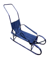 Дитячі санки "Трансформер" складані з  ручкою-штовхачем  Сині