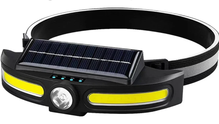 Ліхтарик налобний JS-921 + сонячна панель, фото 1