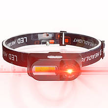 Ліхтар налобний BL-1804 з червоним світлом COB XPE
