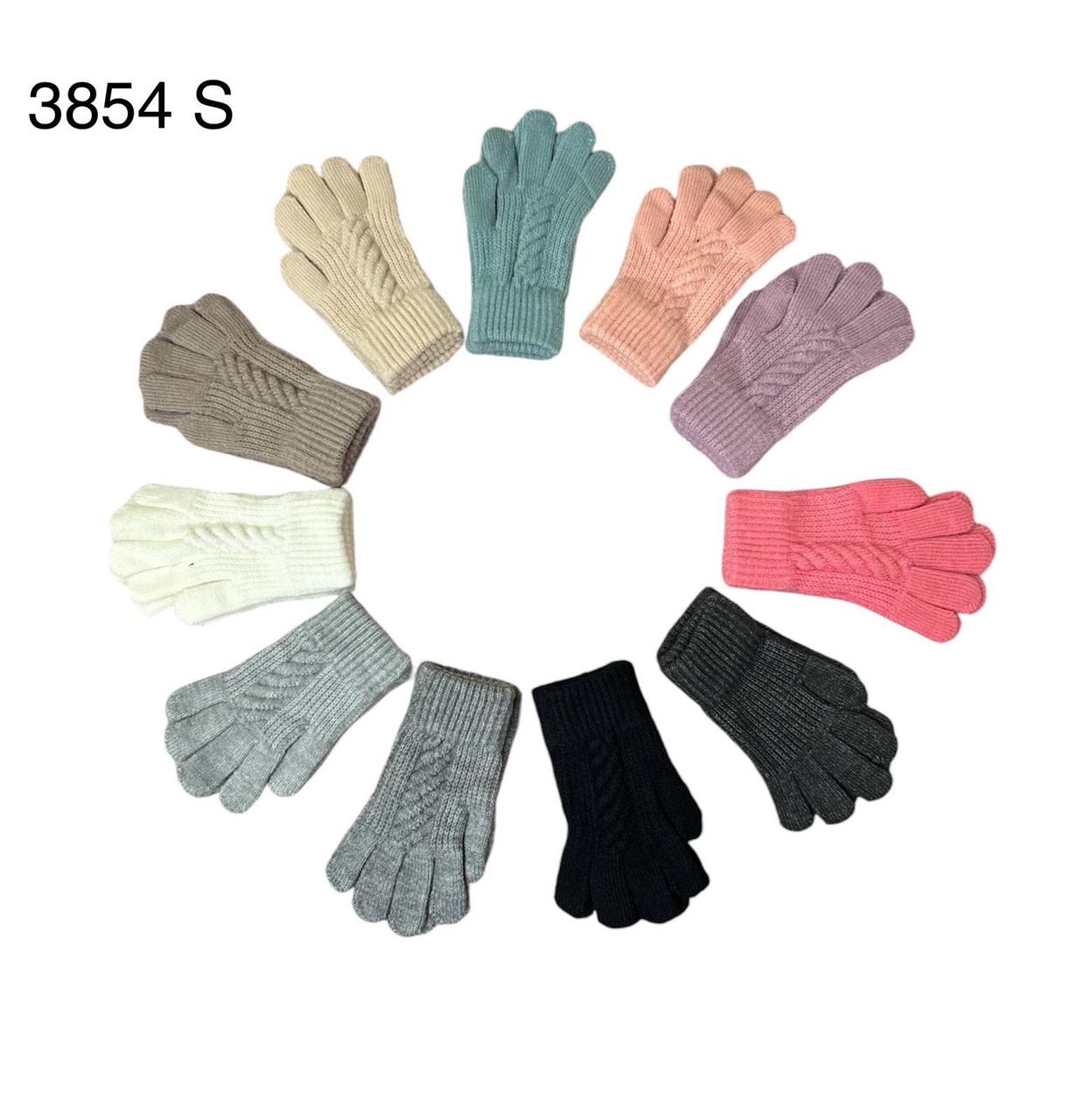 Оптом В'язані рукавички на дітей 3-6 років Одинарні
