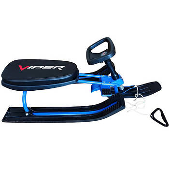 Дитячий снігокат з кермовим керуванням та переднім амортизатором Viper Синій Снігокат зі сталевою рамою