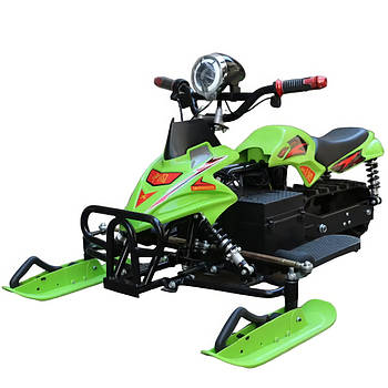 Електроснігокат на амортизаторах з потужним двигуном 800 Вт та швидкістю до 40 КмЧ Crosser S-1 Зелений