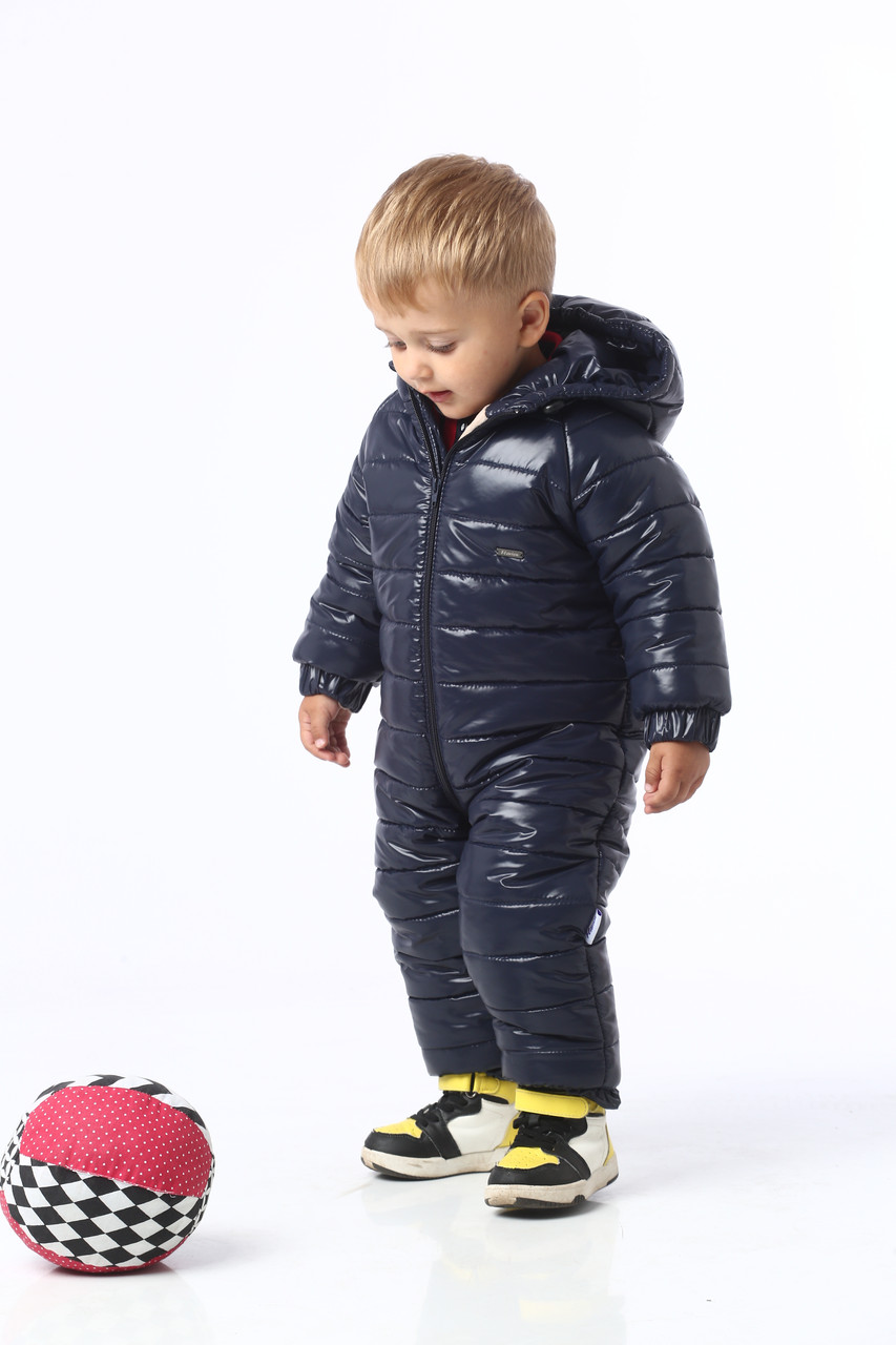 Зимовий теплий комбінезон для дітей зріст 80 - 86 см (12 - 18 місяців) Flavien Синій, фото 1