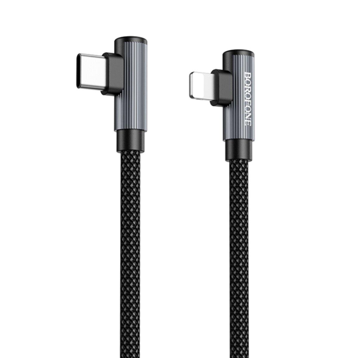 Кабель BOROFONE BU50 elbow magnetic PD charging data cable iP Black, фото 1