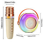 Bluetooth колонка + мікрофон, з підсвічуванням та USB, A6 / Портативна колонка / Караоке мікрофон / Блютуз колонка, фото 7