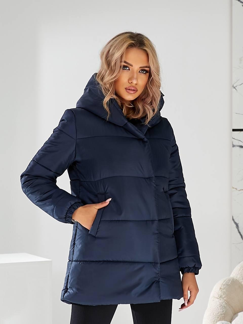 Куртка з капюшоном / є великі розміри/,арт. 1005, колір синій / синього кольору