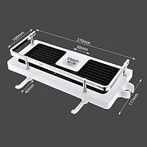 Поличка на душову стійку універсальна, чорно-біла, фото 4