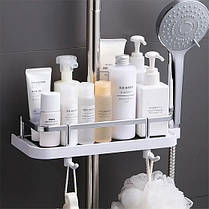 Поличка на душову стійку універсальна, чорно-біла, фото 2