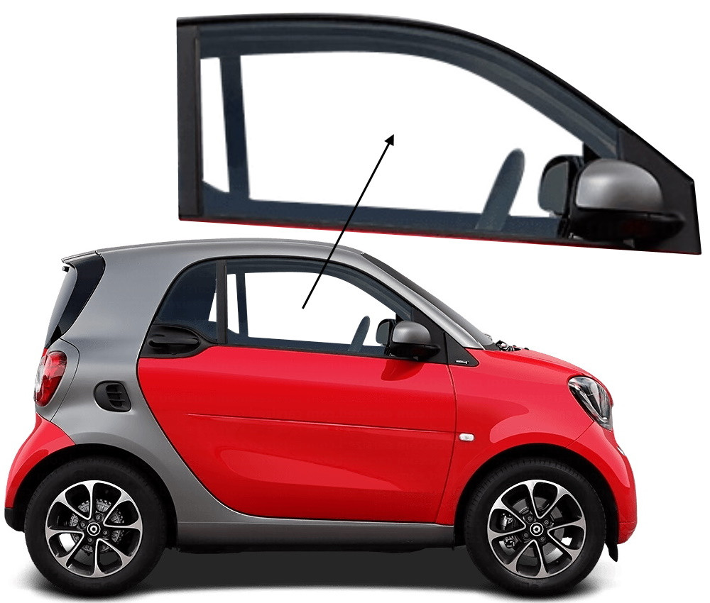 Бічне скло Smart For Two 1998-2006 передніх дверей праве, фото 1