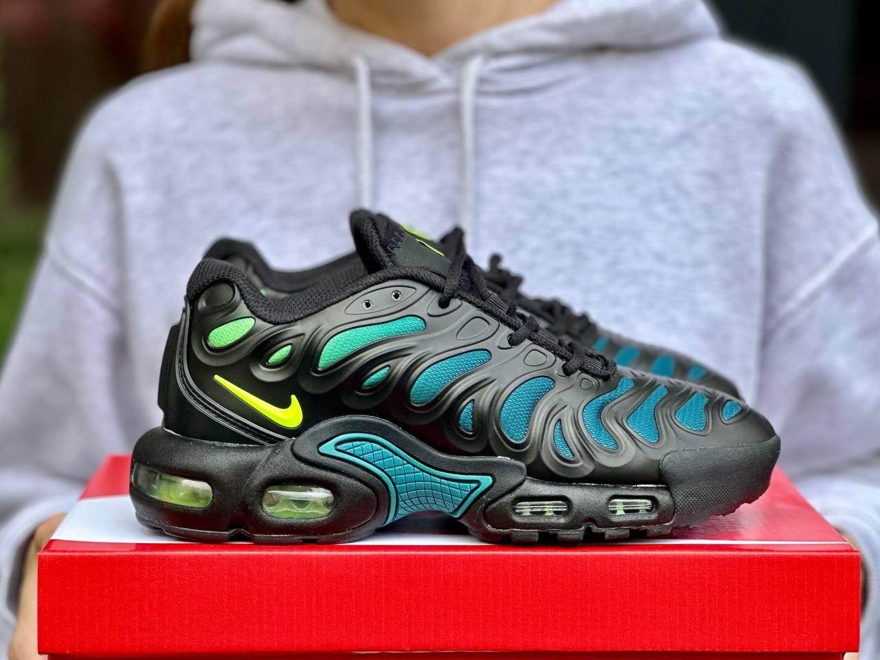 Чоловічі кросівки Nike Air Max Tn Plus Drift Black Green (Чорні) Взуття Найк Аір Макс Плюс текстиль шкіра демісезон, фото 1