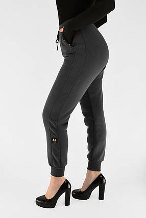 Жіночі зимові байкові штани Штани на флісі під манжет Сірий цвіт XL-5XL, фото 1