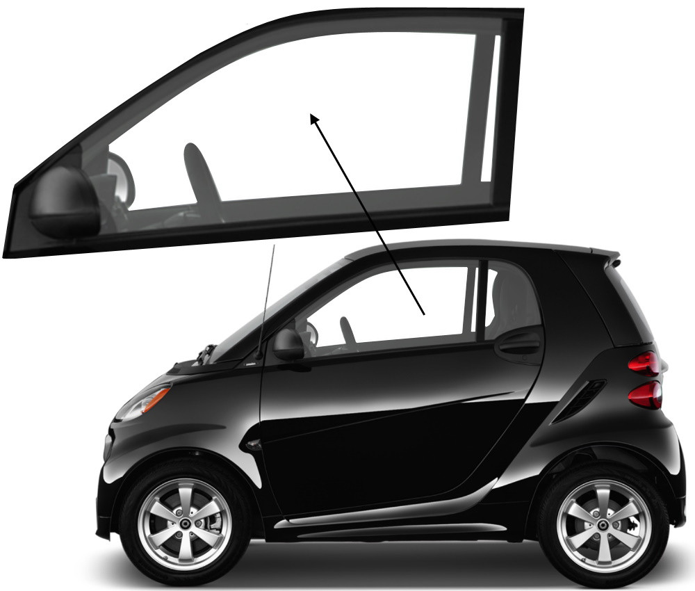 Бічне скло Smart For Two 2007-2014 передніх дверей ліве, фото 1