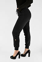 Жіночі зимові штани штанів на флісі під манжет Чорний цвіт XL-5XL, фото 4