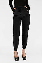 Жіночі зимові штани штанів на флісі під манжет Чорний цвіт XL-5XL, фото 3