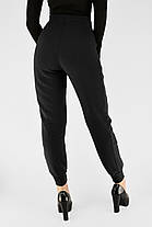 Жіночі зимові штани штанів на флісі під манжет Чорний цвіт XL-5XL, фото 5