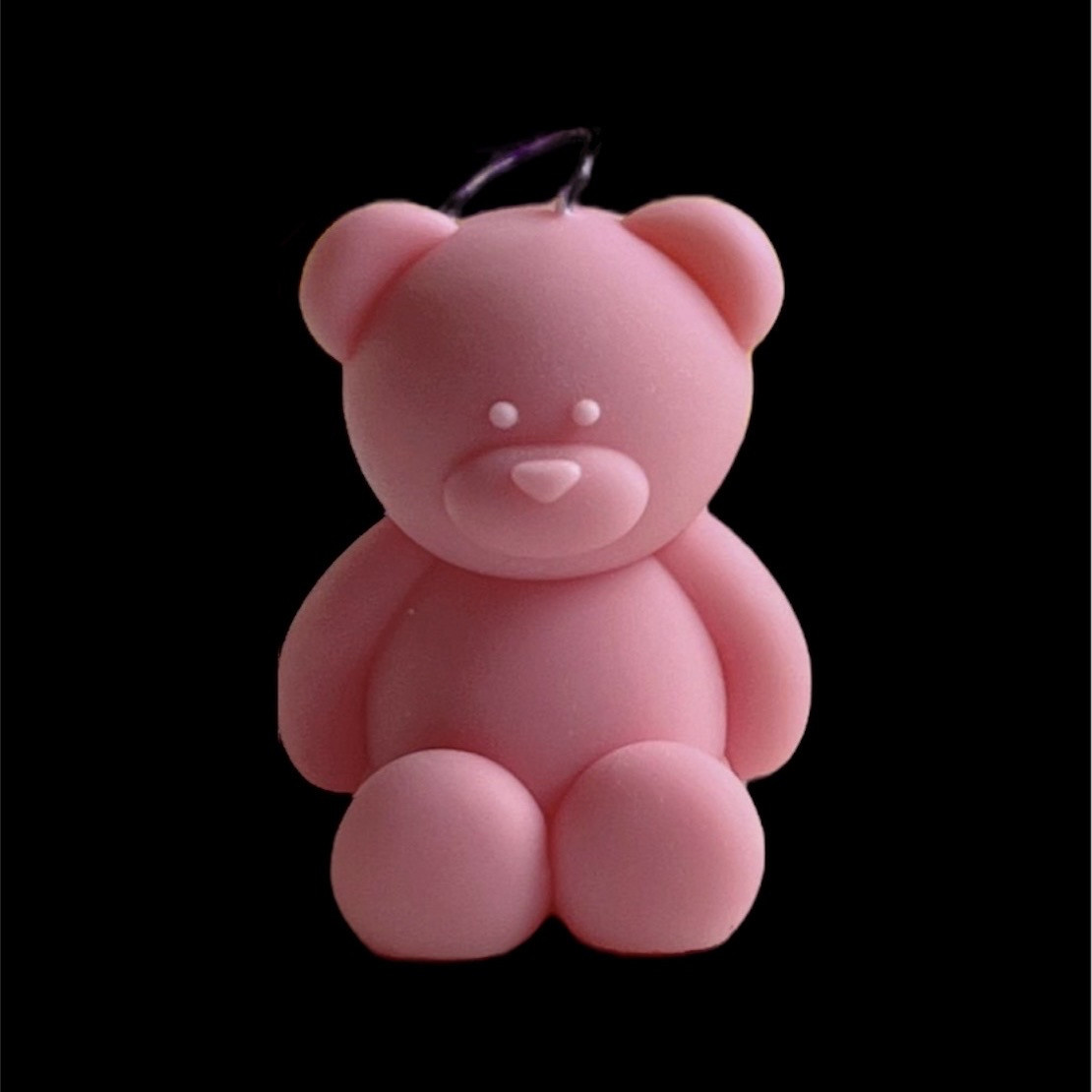 Свічка mini Ведмедик з натурального соєвого воску. Колір Рожевий. 4,5см 17 грам, фото 1