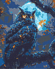 Алмазна мозаїка/вишивка Тварини. Мудра сова 40*50 см Орігамі OD 30830