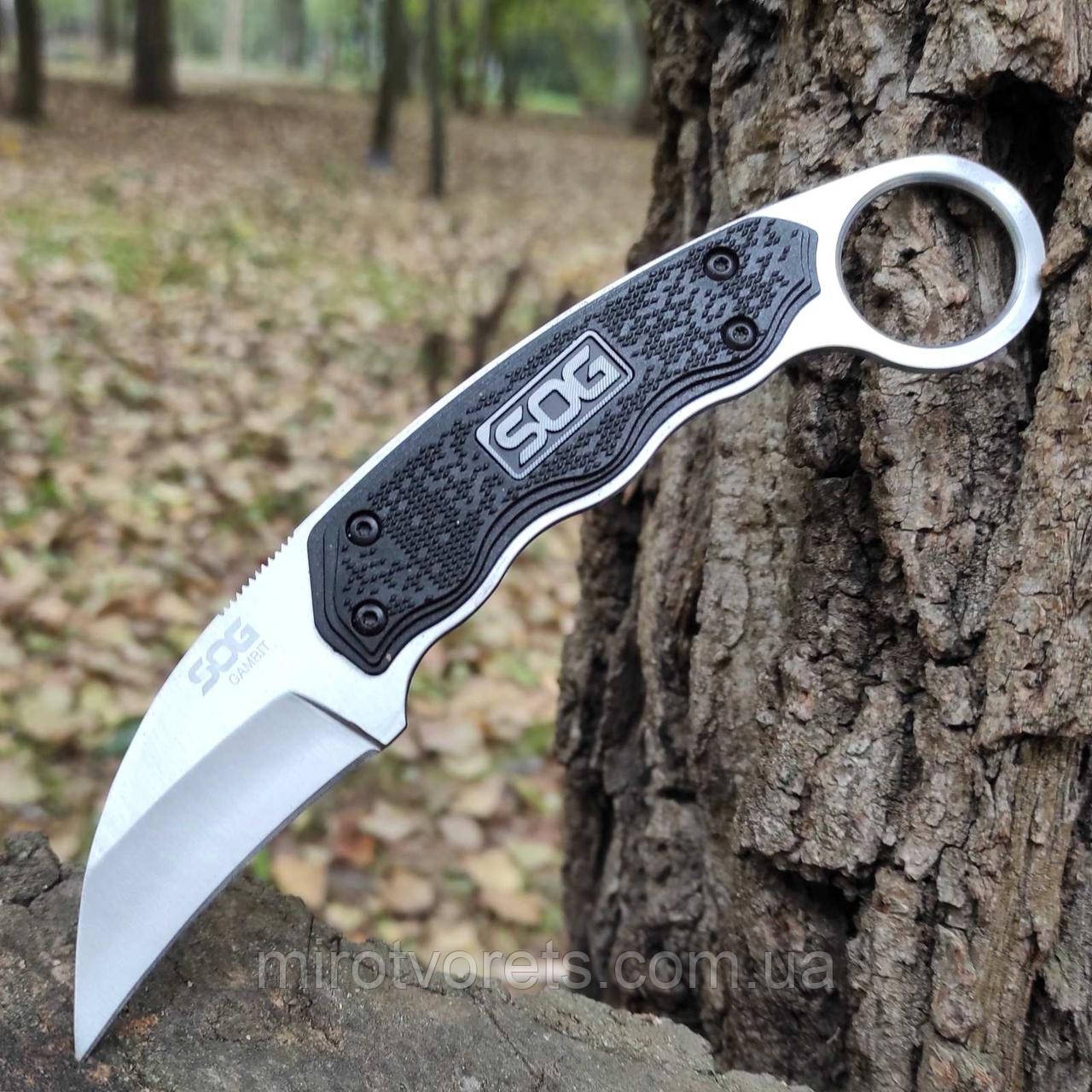 Ніж керамбіт SOG Gambit, Satin з кільцем