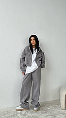 Спортивний костюм жіночий теплий худі та штани Cartell сірий