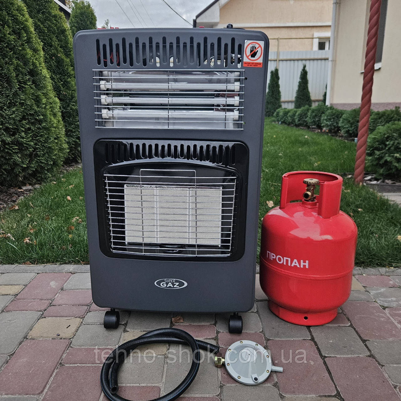 Газовий обігрівач 2 в 1 Super Gaz KH10E Turbo + балон 12л ( вентилятор - електро ТЕНи )