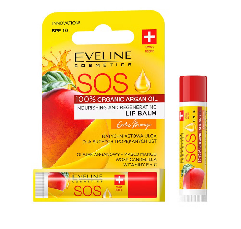 Бальзам для губ Eveline Живільно-видновлювальний SOS Exotic Mango (5903416017042)
