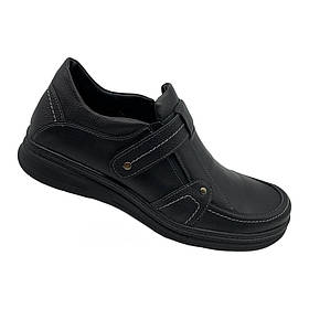 Туфлі напівчеревики чоловічі на липучках чорного кольору “Style Shoes”