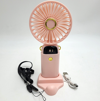 Вентилятор акумуляторний міні зі складаною ручкою Handy Mini Fan Z9 Рожевий (KG-11980)
