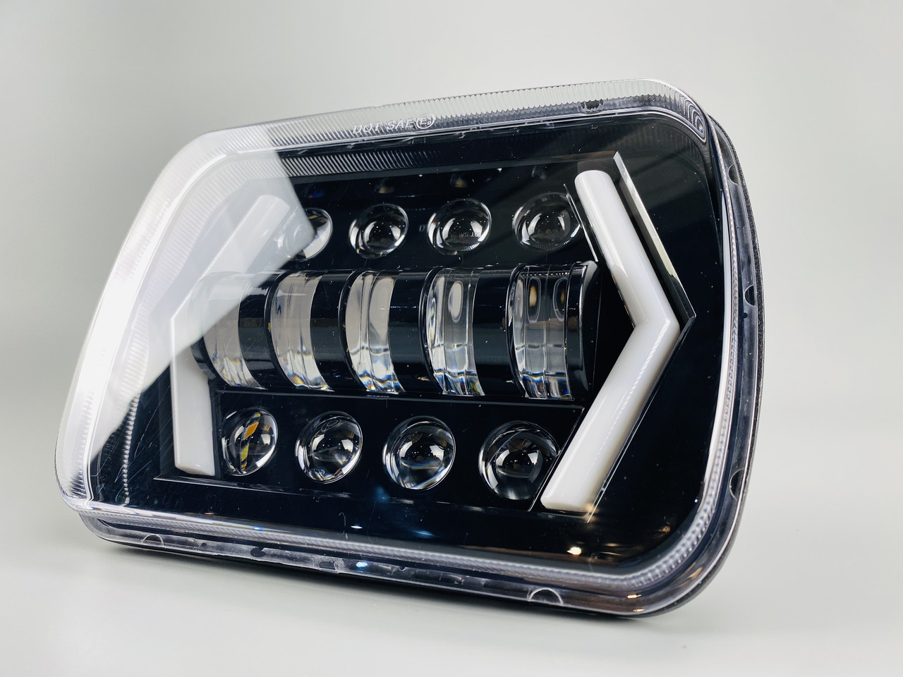 Фара LED прямокутна 95W оптичний елемент ближній + дальні + закоти, фото 1