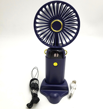 Вентилятор акумуляторний міні зі складаною ручкою Handy Mini Fan Z9 Синій (KG-11981)