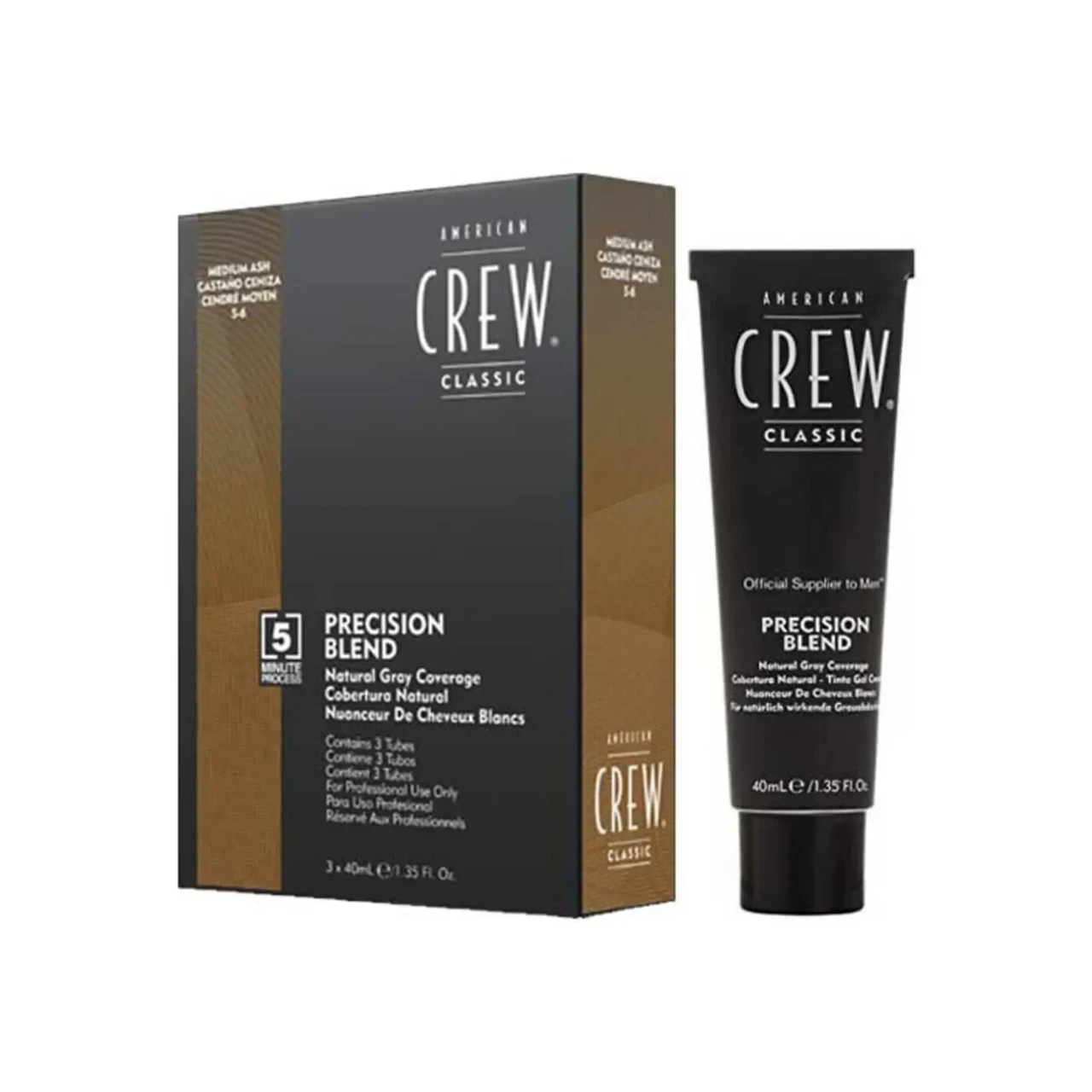 Система маскування сивини 5-6 рівень American Crew Precision Blend Medium Ash 3x40 ml (24833)