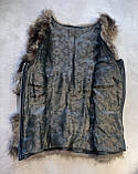 Жилет із єнота шкіра жилетка єнотовий хутряний жилет розмір на змійці 44-46 розмір, фото 7