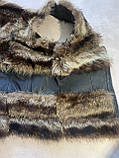 Жилет із єнота шкіра жилетка єнотовий хутряний жилет розмір на змійці 44-46 розмір, фото 6