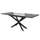 Сучасний прямокутний обідній розсувний стіл Спайдер 140-180х80 МДФ Сірий/Кас Чорний Neman, фото 2