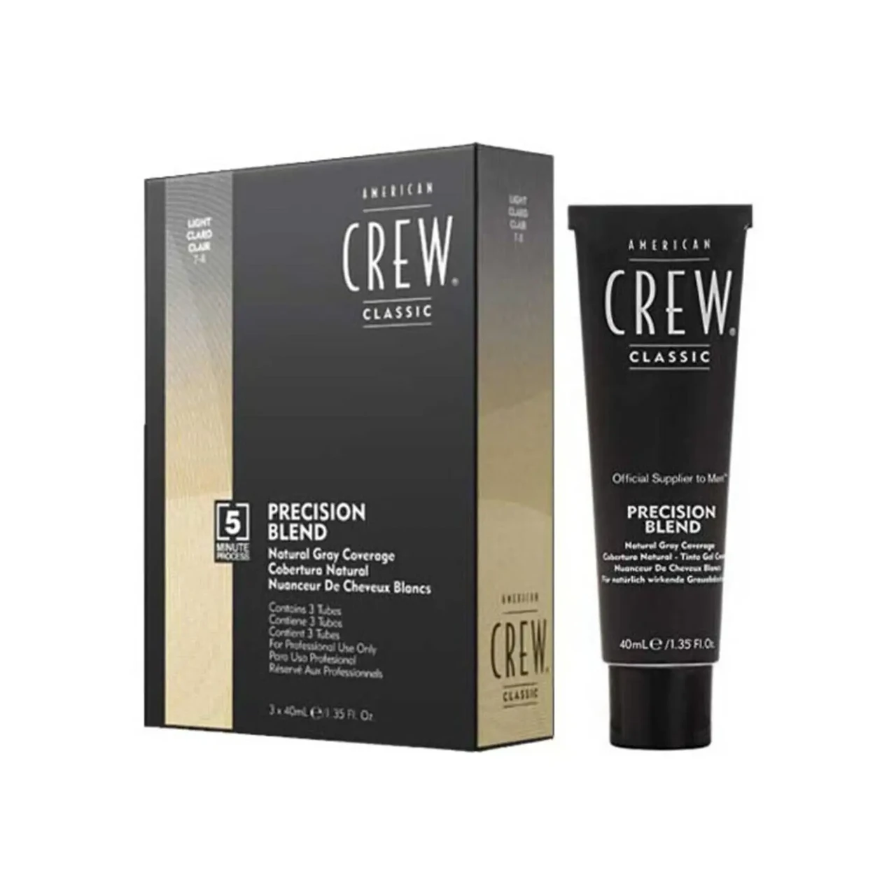 Система маскування сивини 7-8 рівень American Crew Precision Blend Light 3х40 ml (24836)