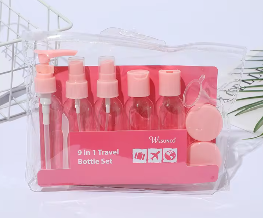 Дорожня пляшка-розпилювач із кришками 9 in 1 Travel Bottle Set, фото 1