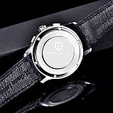 Pagani Design PD-1781 Black-Silver-White Годинник чоловічий кварцовий водонепроникний з хронографом з календарем сапфірове скло, фото 2