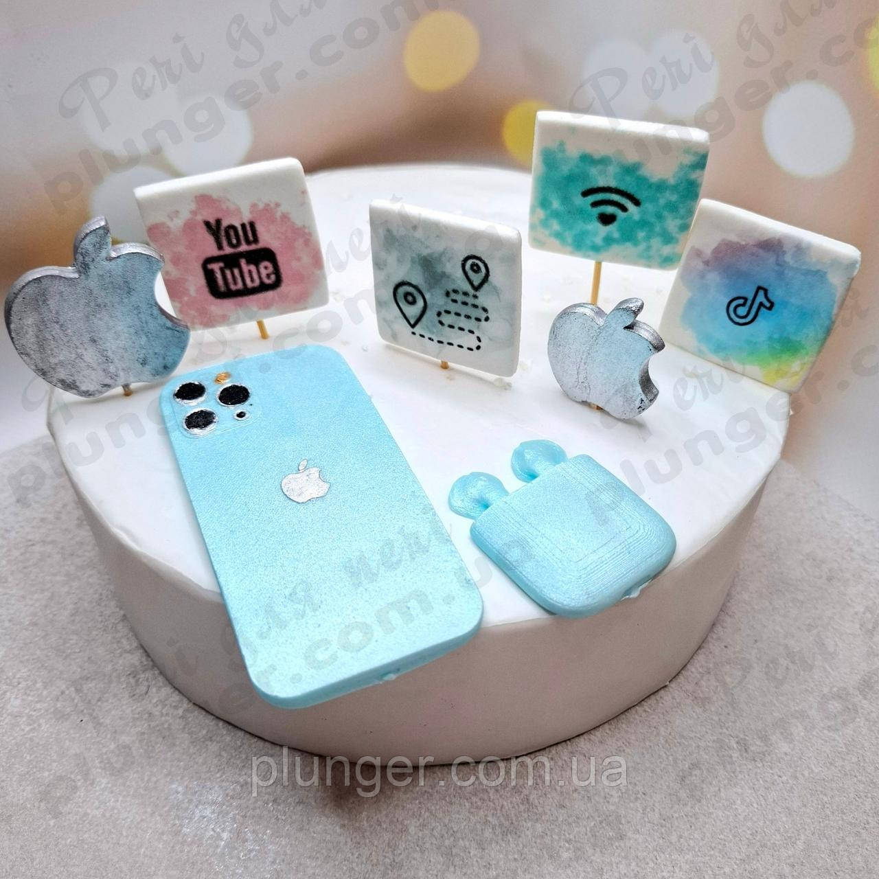 Цукрова прикраса для кондитерських виробів Смарт Блакитний, фото 1