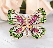 Брошка метелик, Butterfly green-white, 4.5х3.5 см., фото 5