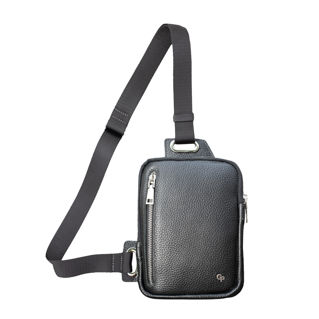 Шкіряна сумка-бананка Grande Pelle чорний Флотар, фото 1