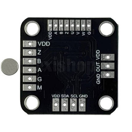 MT6701QT - I2C модуль магнітного датчика кута повороту 14-біт енкодер, фото 3