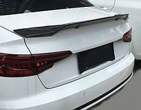 Спойлер задній для Audi A4 B9 2017+ (седан спойлер карбоновий великий)