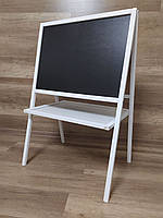 Мольберт дитячій двосторонній магнітний білий, дошка для малювання, для крейди, маркерів і магнітів 3в1.