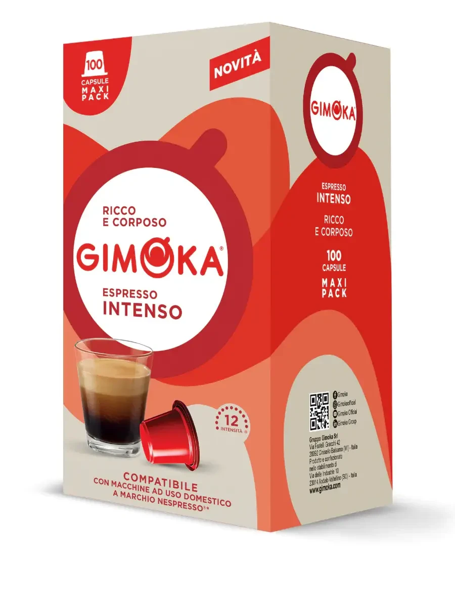 Кава в капсулах Gimoka Nespresso Intenso 100 шт Джимока неспресо Інтенсо міцна кава
