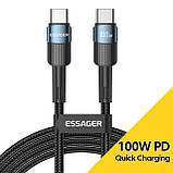 Кабель USB Type C to Type C 100W PD Fast Charger Essager для ноутбука, смартфона, планшета Samsung Xiaomi Poco, фото 3