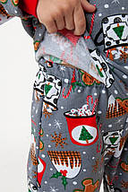 2259-09чер Утеплена дитяча піжама новорічний принт Тм Авекс розмір 104 см, фото 5
