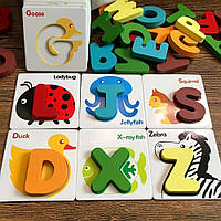 Деревянная головоломка для малышей игра с буквами Green Toy пазлы с английским алфавитом