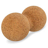 М'яч масажний пробковий DuoBall Cork 16х8 см для масажу спини, йоги, фітнесу (FI-1113)