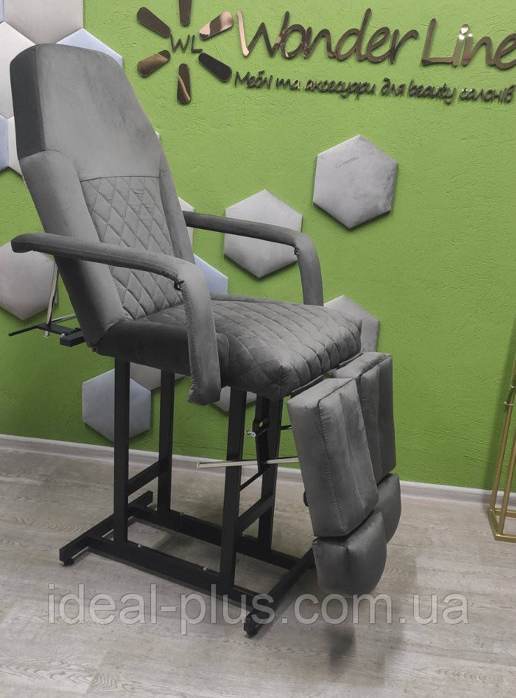 Педикюрне крісло-кушетка для нарощування вій крісло для косметолога для педикюру BS 007 Velour, фото 1