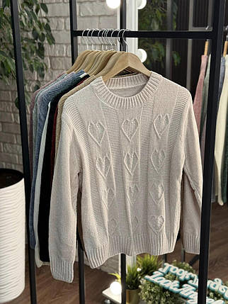 Теплий жіночий светр, тканина "В'язка" 48, 50, 52, 54 розмір 48, фото 1